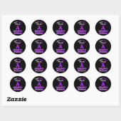 Grappig dat ik Paars voor me heb Draag, Epilepsy A Ronde Sticker (Vel)