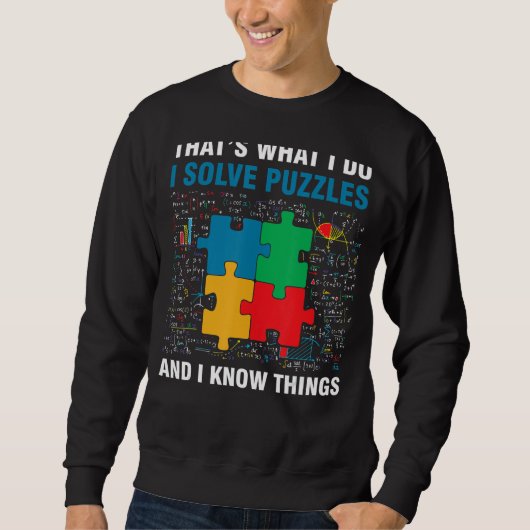 Grappig dat ik puzzels oplof en ik weet dingen die trui (Voorkant)