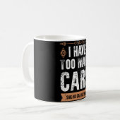 Grappig dat ik te veel auto's  heb. koffiemok (Voorkant links)