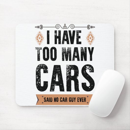 Grappig dat ik te veel auto's  heb. muismat (Met muis)