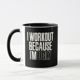 Grappig dat ik train omdat ik lelijk ben Gym humor Mok