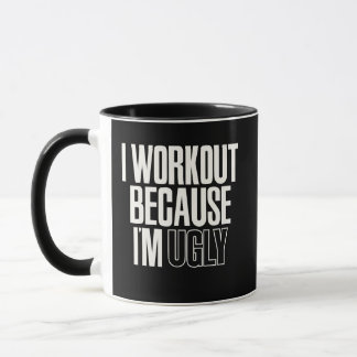 Grappig dat ik train omdat ik lelijk ben Gym humor Mok