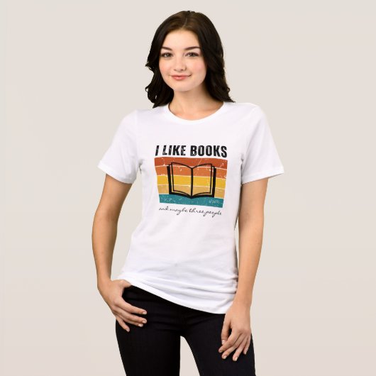 Grappig dat ik van boeken hou Retro Sunset Tri-Blend Shirt (Voorkant volledig)
