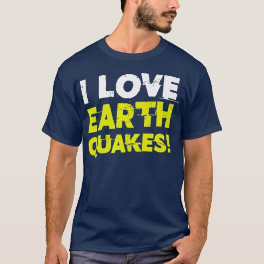 Grappig dat ik van de aardbevingen hou, hoge premi t-shirt (Voorkant)