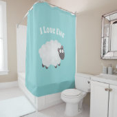 Grappig dat ik van Ewe hou, fluffy White Sheep Whi Douchegordijn (In situ)