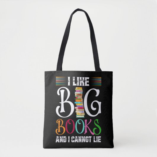 Grappig dat ik van grote boeken hou en ik kan niet tote bag (Voorkant)
