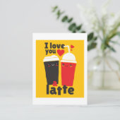 Grappig dat ik van je hou, LATTE Koffie Valentijns Briefkaart (Staand voorkant)