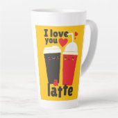 Grappig dat ik van je hou, LATTE Koffie Valentijns Latte Mok (Rechterhoek)