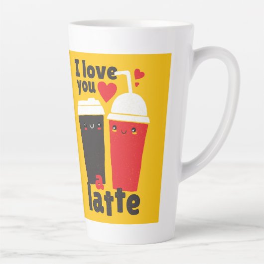 Grappig dat ik van je hou, LATTE Koffie Valentijns Latte Mok (Rechts)