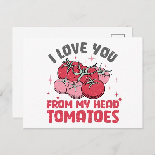 Grappig dat ik van je hou van mijn hoofd tomaten V Briefkaart (Voorkant / Achterkant)