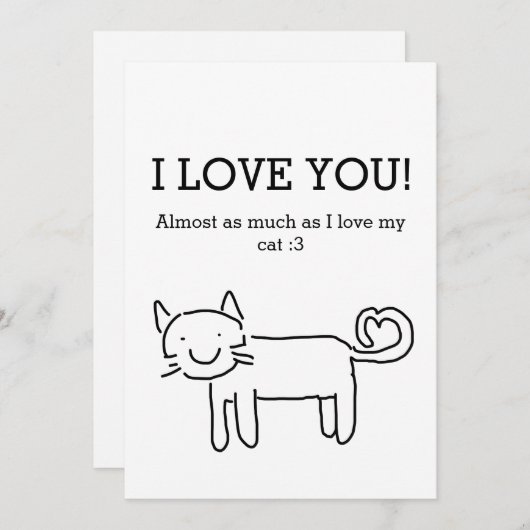 Grappig dat ik van mijn kat Valentijnsdag hou Feestdagenkaart (Voorkant / Achterkant)