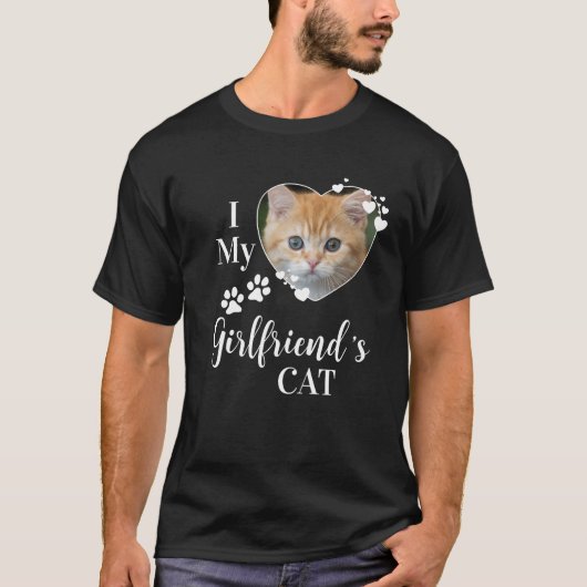 Grappig dat ik van mijn Vriendin hou, kat Kitten P T-shirt (Voorkant)