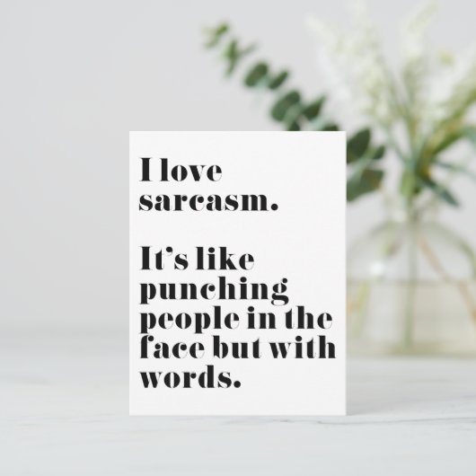 Grappig dat ik van sarcasme hou briefkaart (Staand voorkant)