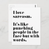 Grappig dat ik van sarcasme hou briefkaart (Voorkant / Achterkant)