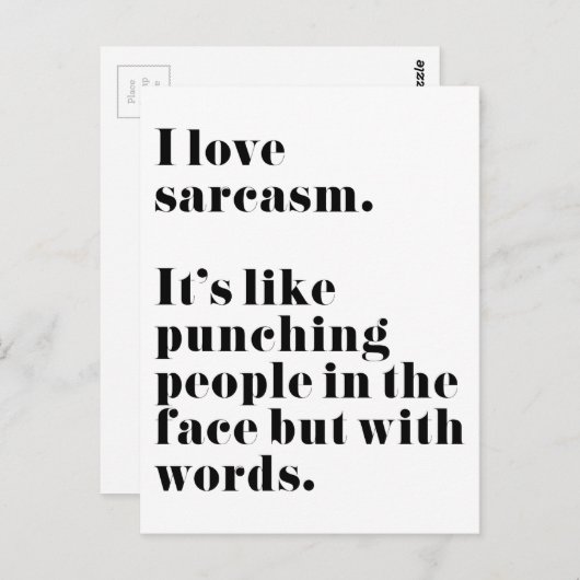 Grappig dat ik van sarcasme hou briefkaart (Voorkant / Achterkant)