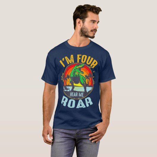 Grappig dat ik vier verjaardag hoor voor kinderen. t-shirt (Voorkant volledig)