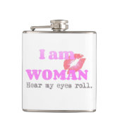 Grappig dat ik vrouw ben heupfles (Voorkant)