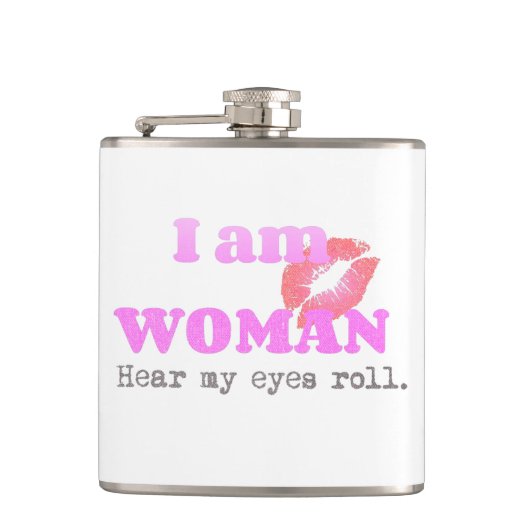 Grappig dat ik vrouw ben heupfles (Voorkant)