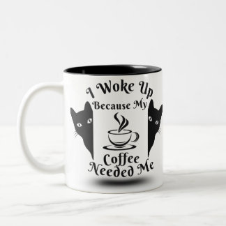 Grappig dat ik wakker werd omdat mijn koffie me no tweekleurige koffiemok
