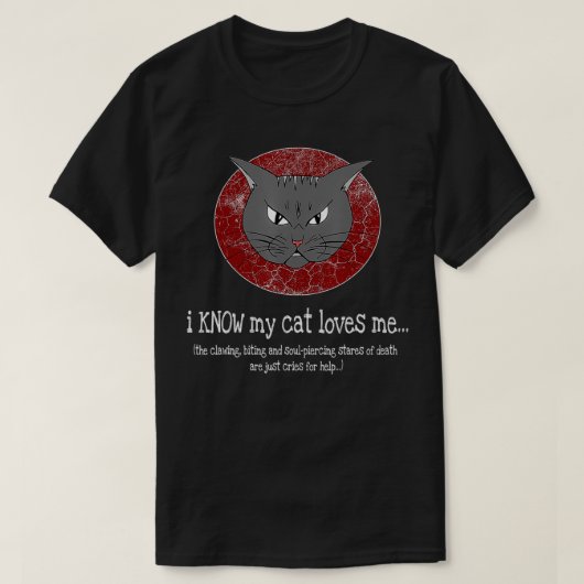 Grappig dat ik weet dat mijn kat me houdt t-shirt (Design voorkant)
