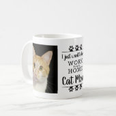 Grappig dat ik werk wil van thuiskat mam koffiemok (Voorkant links)