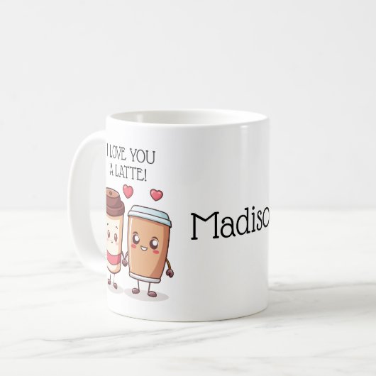 Grappig dat ik zo laat van je hou koffiemok (Voorkant links)