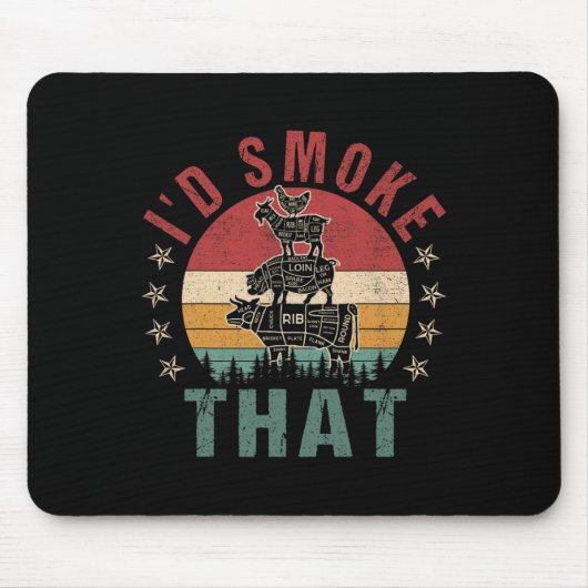 Grappig dat ik zou roken dat BBQ Shirt Chef Mannen Muismat (Voorkant)