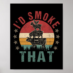 Grappig dat ik zou roken dat BBQ Shirt Chef Mannen Poster