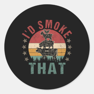Grappig dat ik zou roken dat BBQ Shirt Chef Mannen Ronde Sticker
