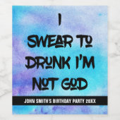 Grappig dat ik zweer wijn etiket (Enkel label)