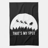 Grappig dat is mijn plek Kerstmis Sessie Santa op  Theedoek (Verticaal)