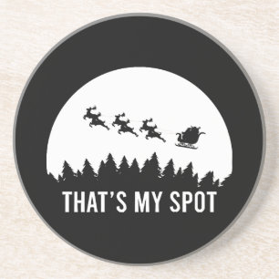 Grappig dat is mijn plek Kerstmis Sessie Santa op  Zandsteen Onderzetter