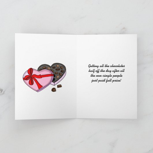 Grappig dat je alleen bent op Valentijnsdag Kaart (Binnen)