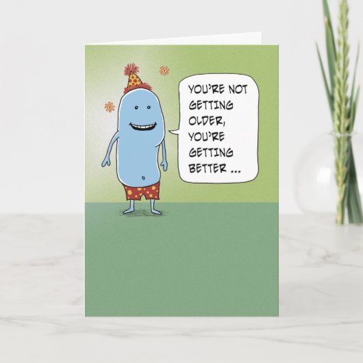 Grappig dat je beter wordt op de verjaardag kaart (Voorkant)