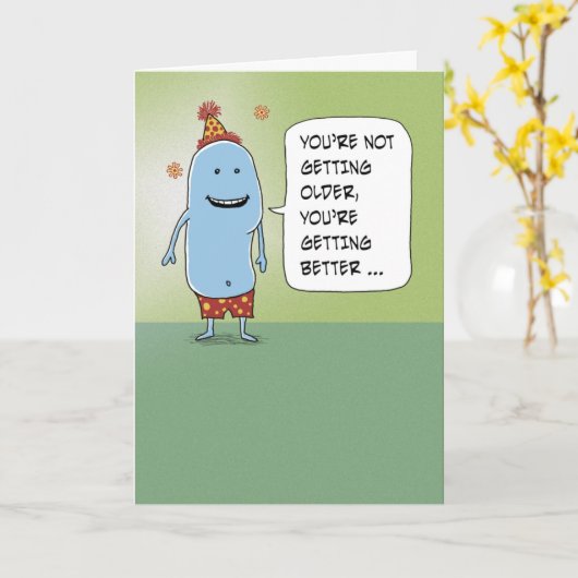 Grappig dat je beter wordt op de verjaardag kaart (Gele Bloem)