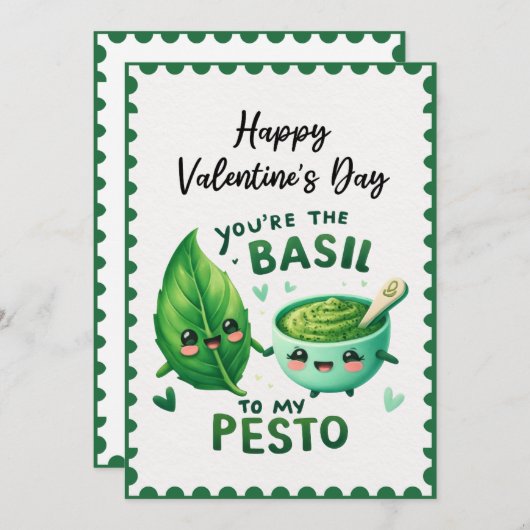 Grappig dat je de basilicum bent van mijn Pesto Va Feestdagenkaart (Voorkant / Achterkant)