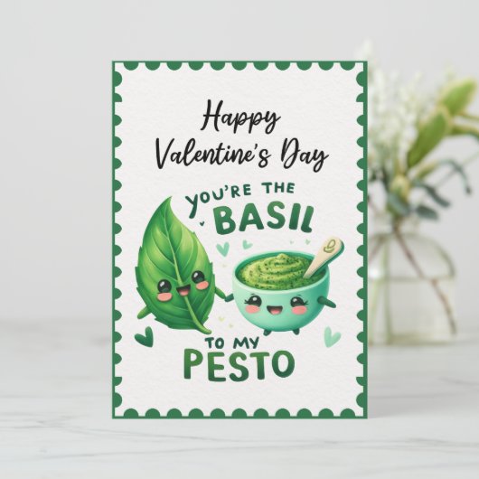 Grappig dat je de basilicum bent van mijn Pesto Va Feestdagenkaart (Staand voorkant)