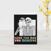 Grappig dat je de dag hebt dat je Halloween-skelet Kaart (Gele Bloem)