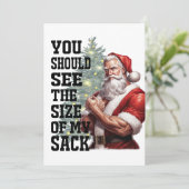 Grappig dat je de grootte van mijn zak ziet feestdagenkaart (Staand voorkant)