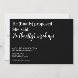 Grappig dat je eindelijk de datum verdeelt save the date