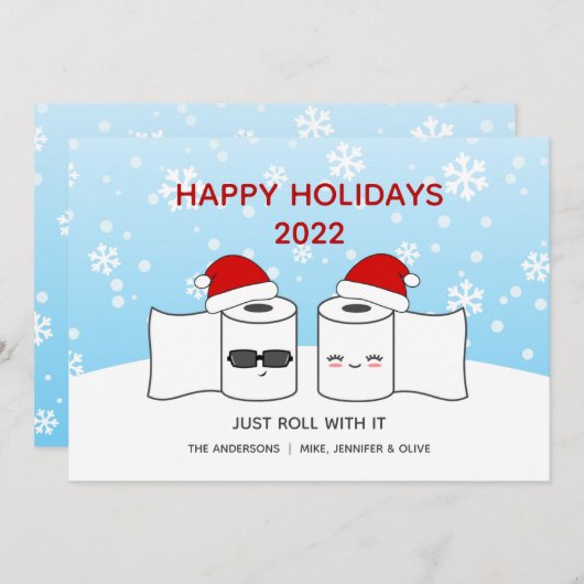 Grappig dat je er gewoon doorheen draait met het p feestdagenkaart (Voorkant / Achterkant)