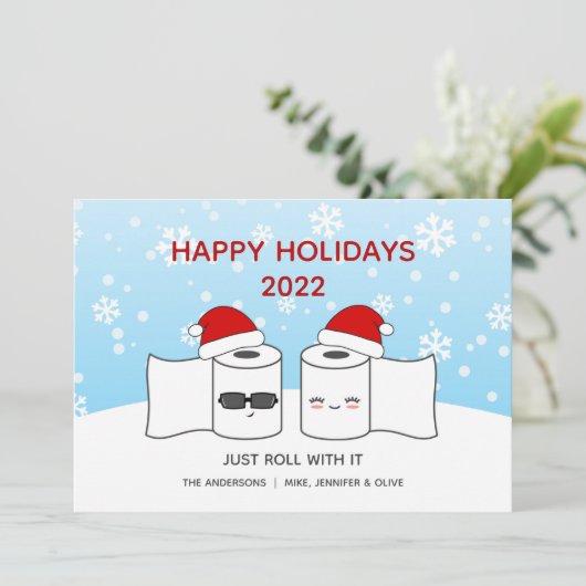 Grappig dat je er gewoon doorheen draait met het p feestdagenkaart (Staand voorkant)