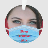 Grappig dat je foto's met een masker met een kerst ornament (voorkant)