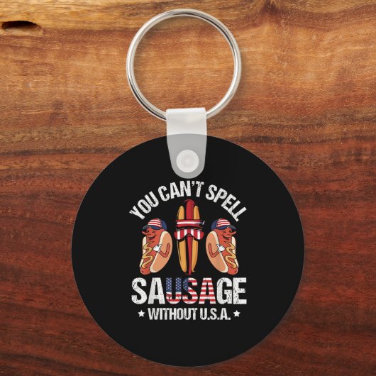Grappig dat je geen worst kunt spellen zonder US Q Sleutelhanger (Voorkant)
