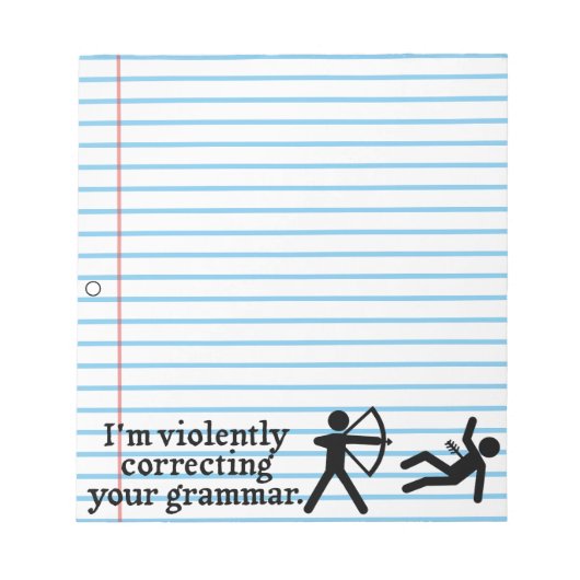 Grappig dat je Grammar 'stil corrigeert'. Notitieblok (Voorkant)