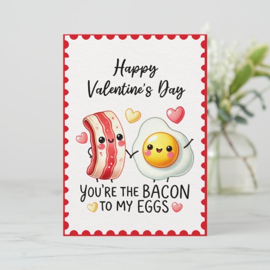 Grappig dat je het spek bent van mijn eieren Valen Feestdagenkaart (Staand voorkant)