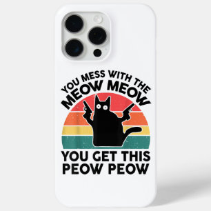 Grappig dat je knoeit met miauw-Shirt zwarte poes  iPhone 15 Pro Max Hoesje