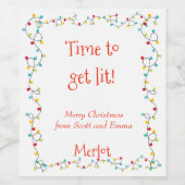 Grappig dat je laat kerstlicht krijgt wijn etiket (Enkel label)