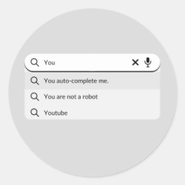 Grappig dat je me automatisch aanvult met Valentij Ronde Sticker