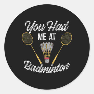 Grappig dat je me bij badminton sportspeler Birdie Ronde Sticker